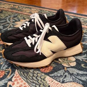 New Balance Black and Cream Sneakers